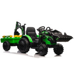 Elektrický traktor s lyžicou a vlečkou SX2068 - zelený